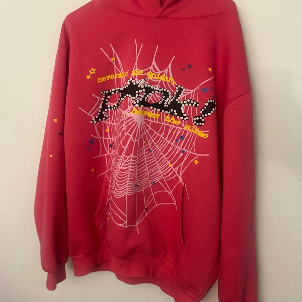 NEED GONE Punk sp5der hoodie pink